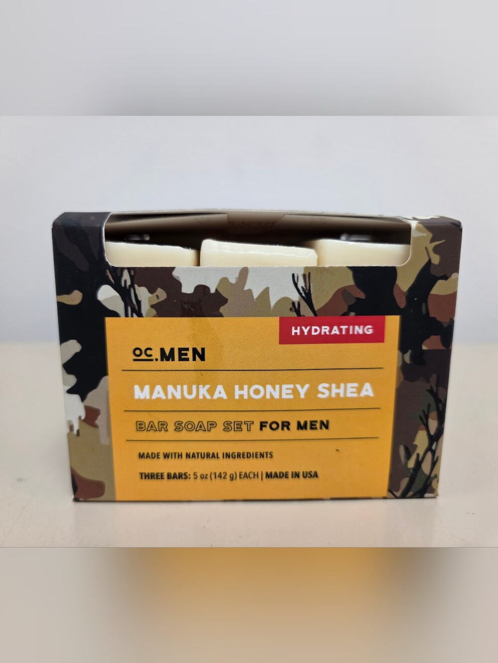 OC Men Pure Manuka Honey Soap | 3-Bar Luxury Set | 5 oz Each